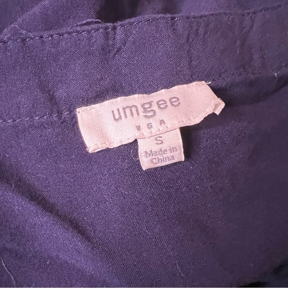 Umgee Embroidered Deep Blue Tunic Shift Dress S Floral 3/4 Sleeve Tassels - Picture 12 of 12